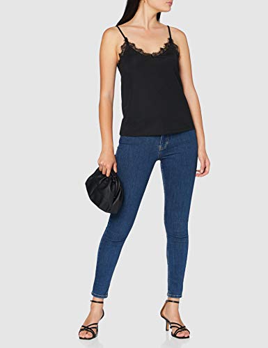 Springfield Especial Frq Top Lencero-C/01 Camiseta, Negro (Black 1), XS (Tamaño del Fabricante: XS) para Mujer