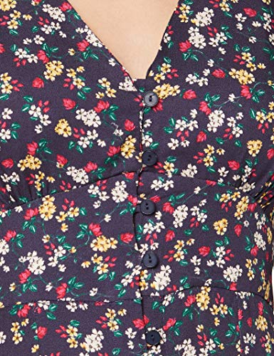 Springfield Frq.Vestido Midi Macro Flor-C/19 Vestido de Fiesta, Azul (Blue_Print 19), 42 (Tamaño del Fabricante: 42) para Mujer