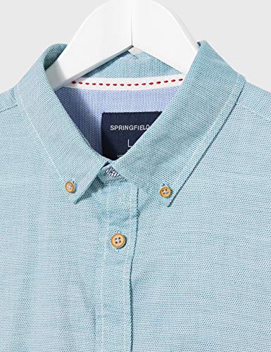 Springfield Structure Short Franq-C/24 Camisa Casual, Verde (Green 24), XL (Tamaño del Fabricante: XL) para Hombre