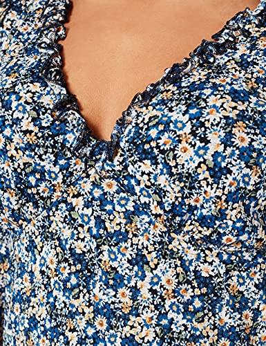 Springfield Vestido Midi Flores, Azul Claro, L para Mujer