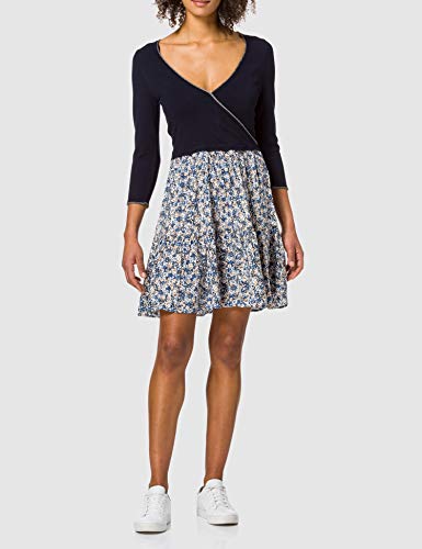 Springfield Vestido Punto Bimateria Suéter, Azul Claro, M para Mujer