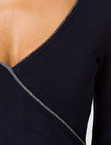 Springfield Vestido Punto Bimateria Suéter, Azul Claro, M para Mujer