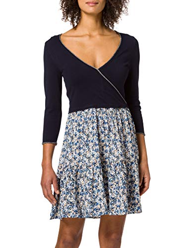 Springfield Vestido Punto Bimateria Suéter, Azul Claro, M para Mujer