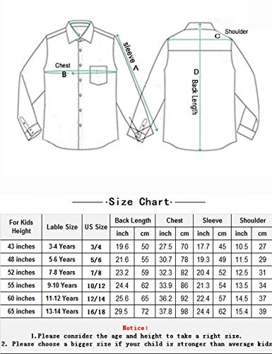 Spring&Gege Chicos Uniforme Escolar Manga Larga Abotonar Camisa para Niño Rojo Vino 11-12 Años