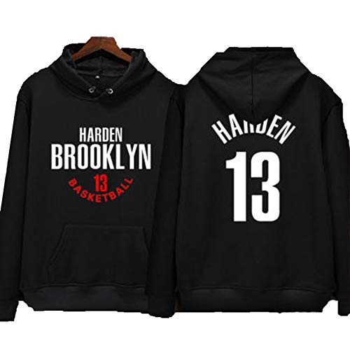 SSUU HǎRDěN 13# Něts Baloncesto Jersey Jersey Sudadera Casual Sudadera Jersey Equipo de Deporte Ocio de Ocio, Personalidad Casual Suelto Grueso, Hombres Adultos Correr a Black-L