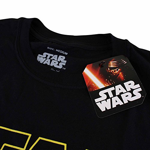 Star Wars Basic Logo Camiseta, Negro, XL para Hombre