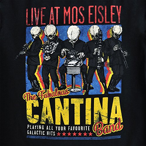 Star Wars Cantina Band On Tour Mujer Camiseta Negro L, 100% algodón, Regular