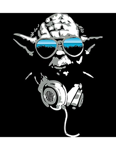 Star Wars DJ Yoda Cool Camiseta, Negro, Small para Hombre