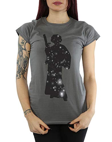 Star Wars mujer Princess Leia Stars Camiseta Medium Carbón
