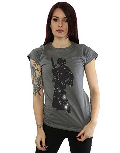 Star Wars mujer Princess Leia Stars Camiseta Medium Carbón