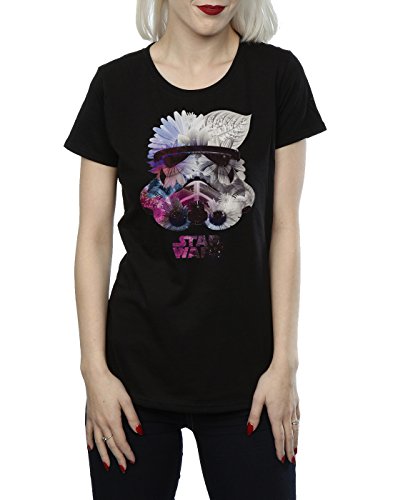 Star Wars mujer Stormtrooper Floral Helmet Camiseta Medium Negro
