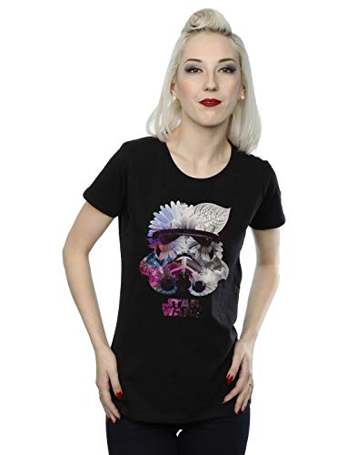 Star Wars mujer Stormtrooper Floral Helmet Camiseta Medium Negro