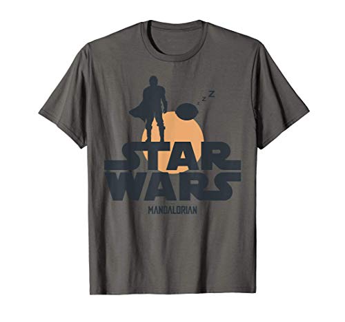 Star Wars The Mandalorian The Child Sunset Silhouette Logo Camiseta