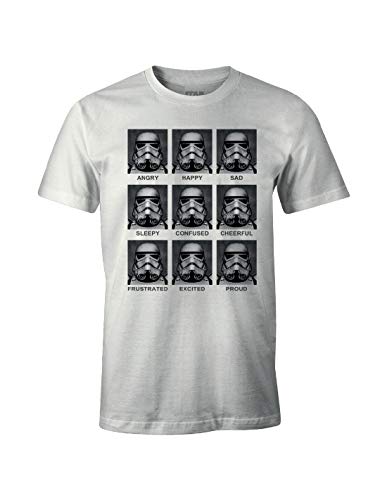Star Wars Trooper Emotions - Camiseta para Hombre, Color Blanc, Talla L/L
