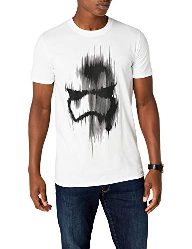 Star Wars Trooper Mask Camiseta, Blanco, XL para Hombre