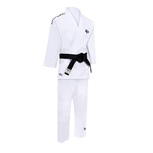 Starpro Traje de Judo Uniforme Entrenamiento - Karate Gi Kit Profesional IJF MMA Artes Marciales Lucha de Taekwondo Kimono Blanco 350g | Mejor para Hombres, Mujeres y Niños | Viene sin cinturón