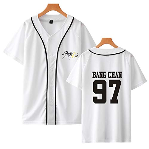 Stray Kids Camiseta KPOP StrayKids Yellow Wood Verano Corta Blusa Changbin Hyunjin Felix Seungmin Jeongin Jisung Minho Woojin BangChan Manga Corta Casual Béisbol Uniforme Tshirt