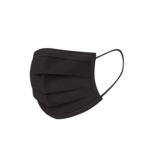 STRIR-Mono 50/100 Unidades Negra De Moda, 3 capas para Adultos Son Adecuadas para Cenas Al Aire Libre