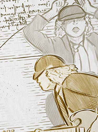 style3 Angus de Vitruvio Camiseta para Hombre T-Shirt Young Hard Rock da Vinci, Talla:2XL, Color:Blanco