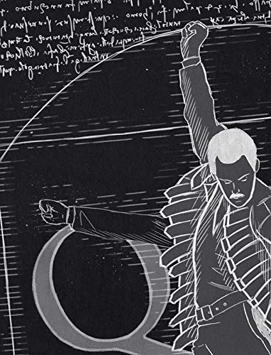 style3 Freddie de Vitruvio Camiseta para Mujer T-Shirt da Vinci Live Rock You Festival, Color:Negro, Talla:M