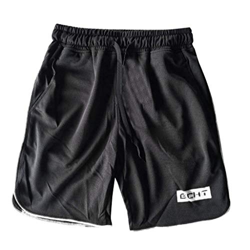 Subfamily Pantalon Corto - Deportes Fitness Baloncesto Entrenamiento Transpirable Cinco Puntos Pantalones Cortos para Hombres Entrenamiento Deportivo de Verano Entrenamiento Físico Blanco L