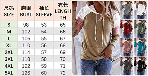 Sudadera con Capucha para Mujer Mangas largas, 2021 Nuevo Elegantes Moda Cordón de Costura Pullover Blusas Camisetas Chica Baratas Tallas Grandes Standard Hoodie (Verde, M)