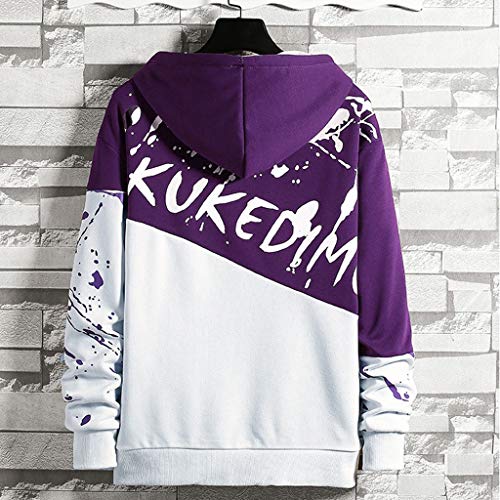 Sudadera con Capucha Y Manga Larga con Estampado De Empalme para Hombre