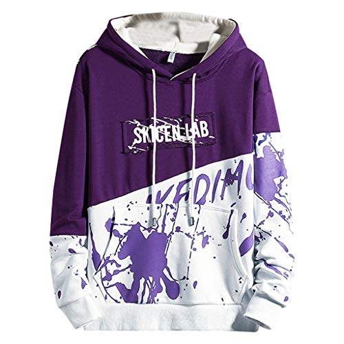 Sudadera con Capucha Y Manga Larga con Estampado De Empalme para Hombre