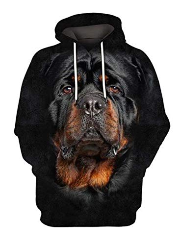 Sudadera de manga larga con estampado de animales en 3D con cordón para mujer, estilo informal, con estampado de perro, gato, ligero, con bolsillos de canguro, blusa con capucha, para mujer