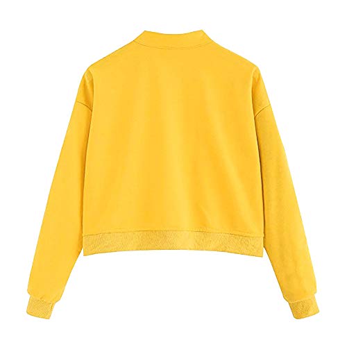 Sudadera Jumper Mujeres Moda Casual Manga Larga Suéter sin Tirantes Blusa