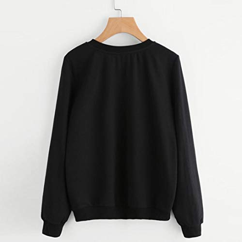 Sudadera Mujer Gato Camiseta Blusa de Otoño e Invierno de Manga Larga con Cuello Redondo Sudaderas Mujer Invierno Tumblr y Originals en Rebajas y Baratas