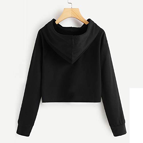 Sudaderas con Capucha Adolescentes Chicas Patchwork Sudaderas para Mujer Tumblr Emoticon Estampado Blusa Tops Camiseta de Manga Larga Hoodie Otoño e Invierno riou