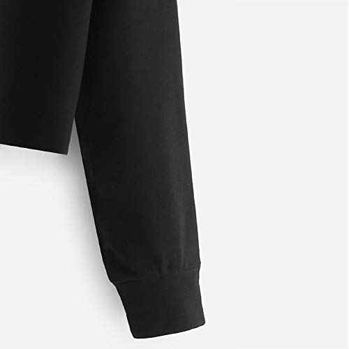 Sudaderas con Capucha Adolescentes Chicas Patchwork Sudaderas para Mujer Tumblr Emoticon Estampado Blusa Tops Camiseta de Manga Larga Hoodie Otoño e Invierno riou