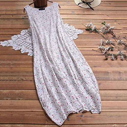 Sueltas Falso Vestido de Dos Piezas Verano Mujer Largos Casual 2019 Estampado Manga Corta Talla Grande │Bohemia Vestido Playa Baratos Boda de Fossen │Vintage Clásico Dress para Coctel Noche