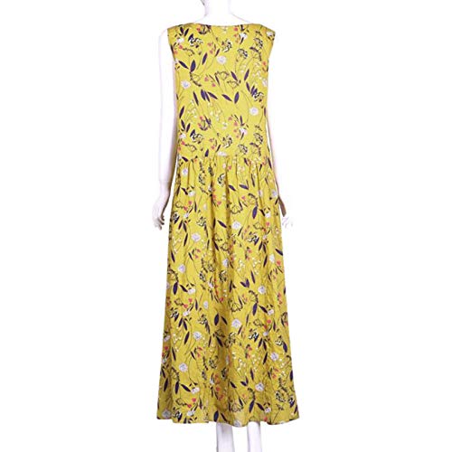 Sueltas Vestidos Verano Mujer Largos Casual 2019 Estampado Etnico Sin Mangas Talla Grande │Bohemia Vestido Playa Baratos Boda de Fossen │Vintage Clásico Dress para Coctel Noche