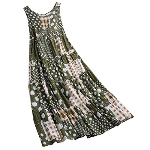 Sueltas Vestidos Verano Mujer Largos Casual 2019 Estampado Sin Mangas Talla Grande │Bohemia Vestido Playa Baratos Boda de Fossen │Vintage Clásico Dress para Coctel Noche
