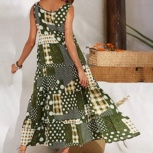 Sueltas Vestidos Verano Mujer Largos Casual 2019 Estampado Sin Mangas Talla Grande │Bohemia Vestido Playa Baratos Boda de Fossen │Vintage Clásico Dress para Coctel Noche