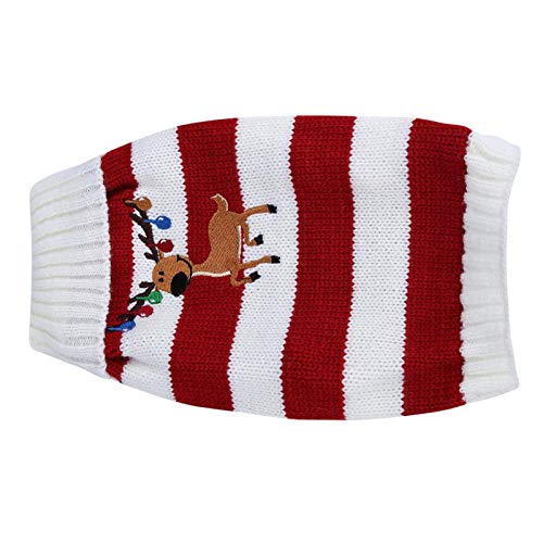 Suéter cálido para mascotas, abrigo de invierno para perros y gatos para decoración de mascotas, para vacaciones y ocasiones especiales,(red, S)
