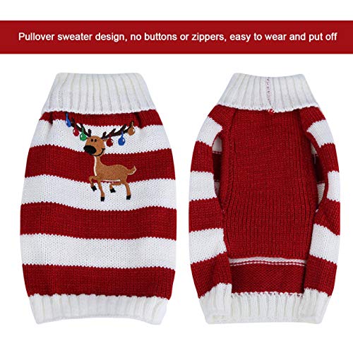 Suéter cálido para mascotas, abrigo de invierno para perros y gatos para decoración de mascotas, para vacaciones y ocasiones especiales,(red, S)