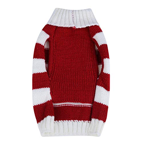 Suéter cálido para mascotas, abrigo de invierno para perros y gatos para decoración de mascotas, para vacaciones y ocasiones especiales,(red, S)