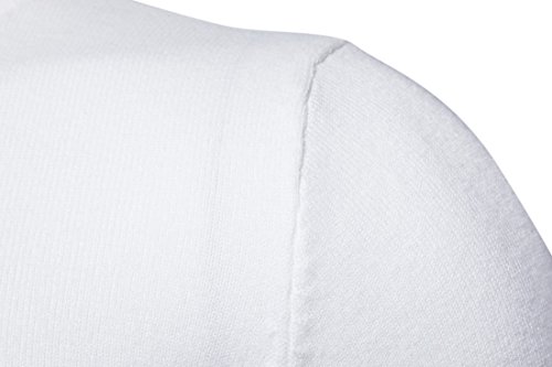 Suéter para Hombre Cuello Alto Jersey de Punto Básico Manga Larga de Color Liso