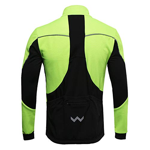 SUKUTU Chaqueta Impermeable de Ciclismo para Hombre Chaquetas de Bicicleta Transpirables térmicas de Lana cálida de Invierno a Prueba de Viento Softshell