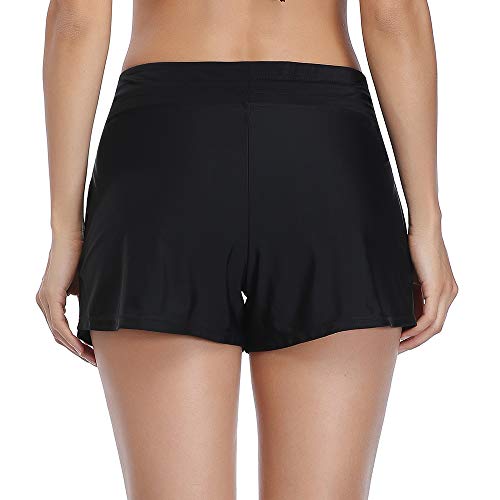 Summer Mae Shorts de Baño Deporte Pantalones Cortos Bikini Pantalon Short Bañador Mujeres para Gimnasio Playa Black M