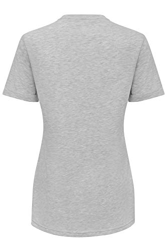 Sundried Camiseta para Mujer con Cuello Redondo de algodón de la Camiseta Llano para Damas (S Gris)