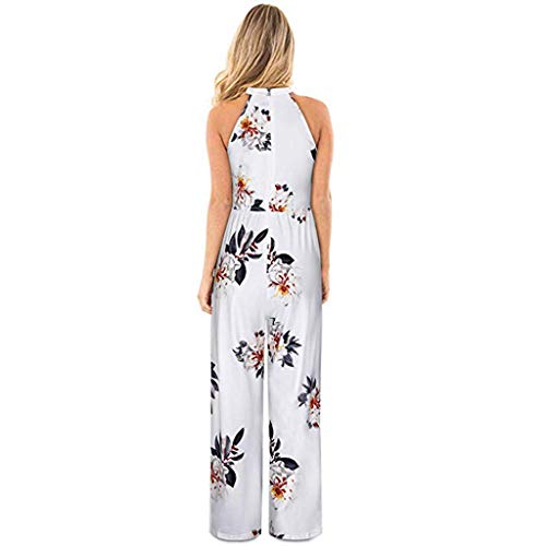SUNNSEAN Monos Monos de Vestir Mujer Verano Fiesta Elegante Tirantes Mono Largo Impresión Floral Mameluco de Playa Jumpsuit Pantalones Anchos Coctel Playa Boho Monos de Petos