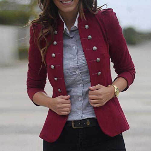 SUNNSEAN Mujeres Blazer Chaqueta Mujer Manga Larga Chaqueta Casual Ocasional Ajustada Chaqueta de Manga Larga con cinturón y Chaqueta de Traje de Solapa