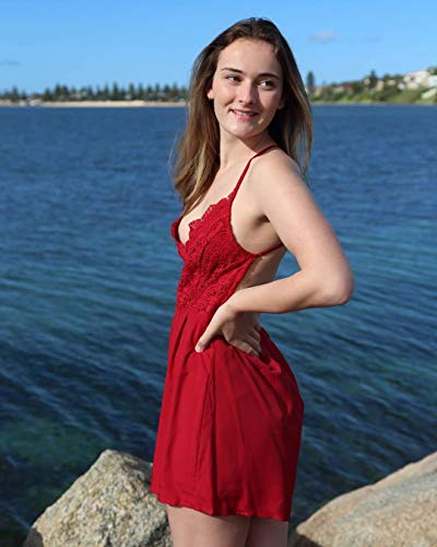 Sunnyme - Mono corto sin espalda con hombros descubiertos, estampado floral A-Vino Rojo 5 XXL