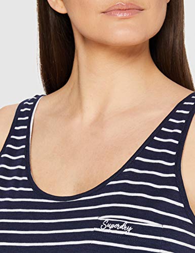 Superdry OL Essential Tank Camiseta sin Mangas, Azul (Navy Stripe Jkc), XXS (Talla del Fabricante:6) para Mujer