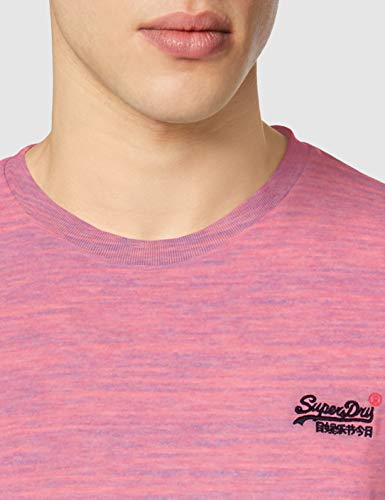 Superdry OL Vintage Emb Crew Camiseta, Rosa (Neon Pink Space Dye T3b), S para Hombre