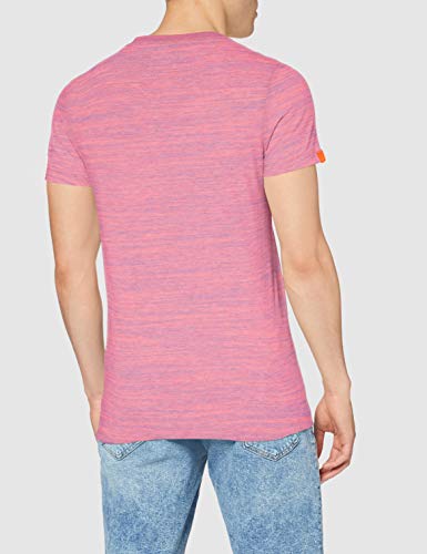 Superdry OL Vintage Emb Crew Camiseta, Rosa (Neon Pink Space Dye T3b), S para Hombre